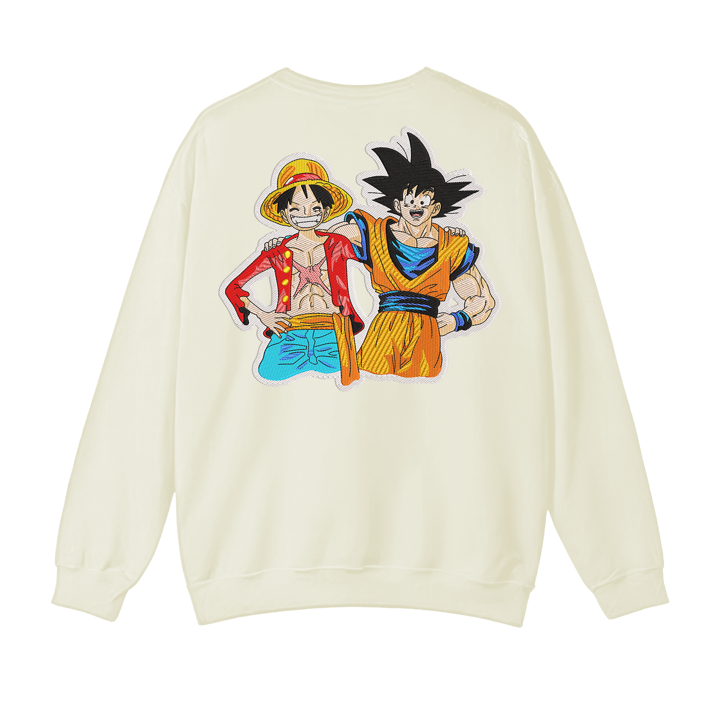 Luffy y Goku cuello redondo