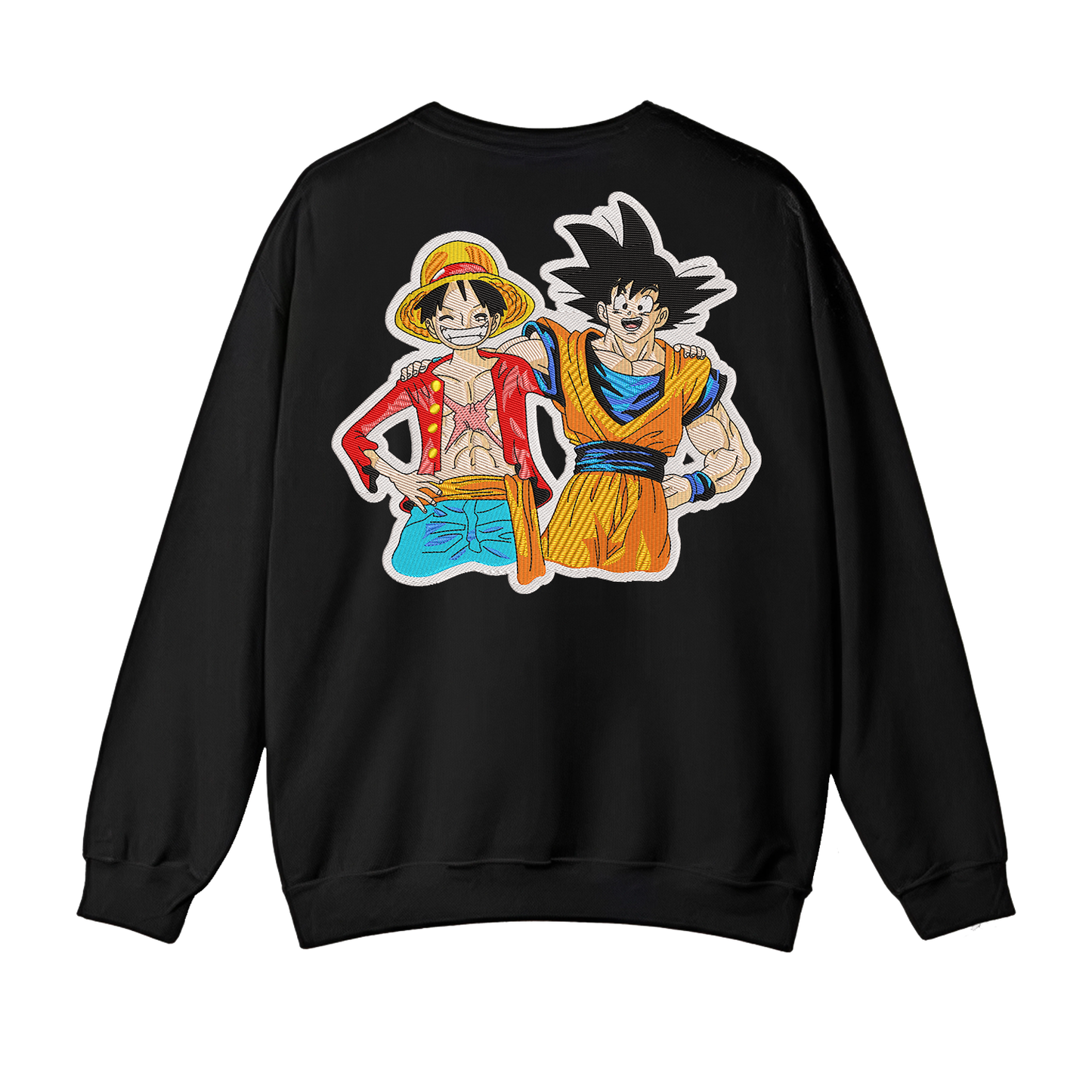 Luffy y Goku cuello redondo